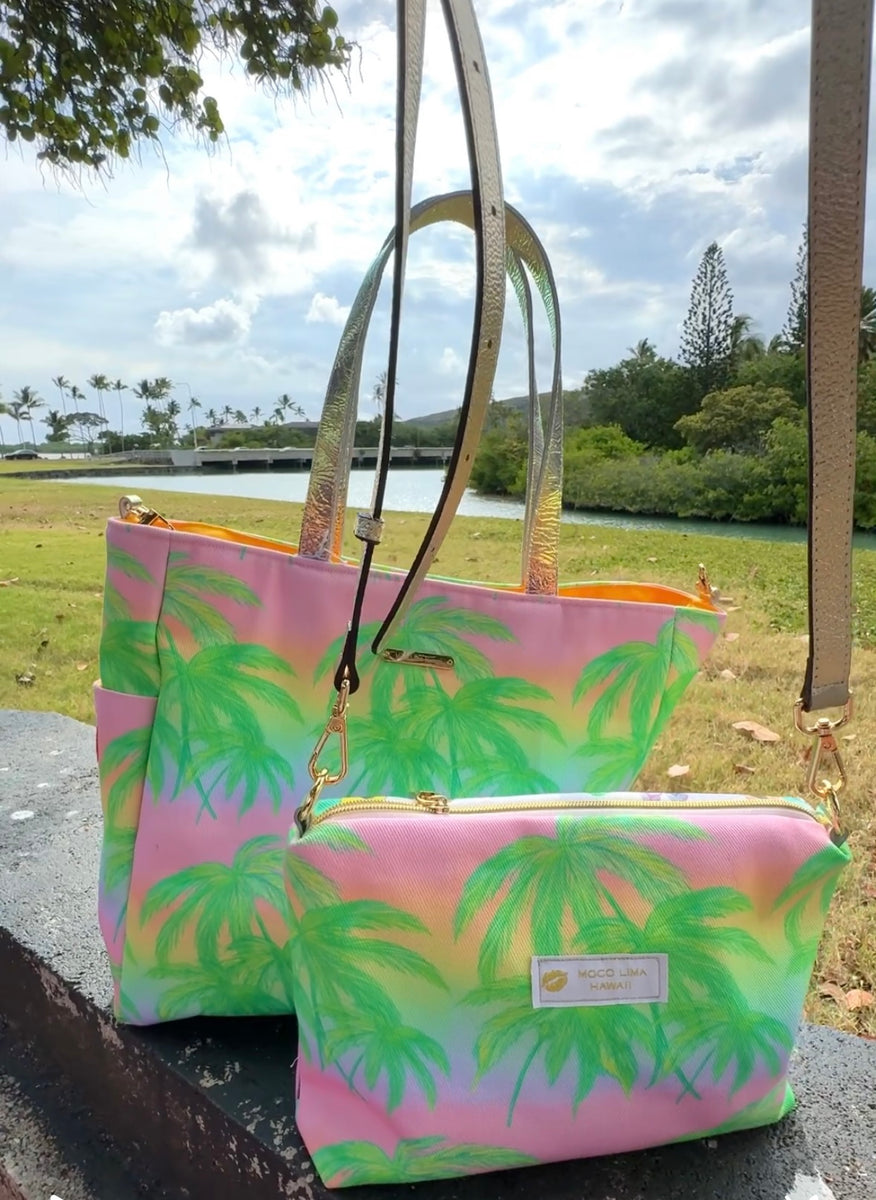 6way tote L size Palmtree neon / トート＆ショルダー セット販売