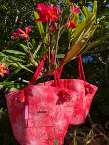 Reversible tote- red hibiscus/ レッドハイビスカス