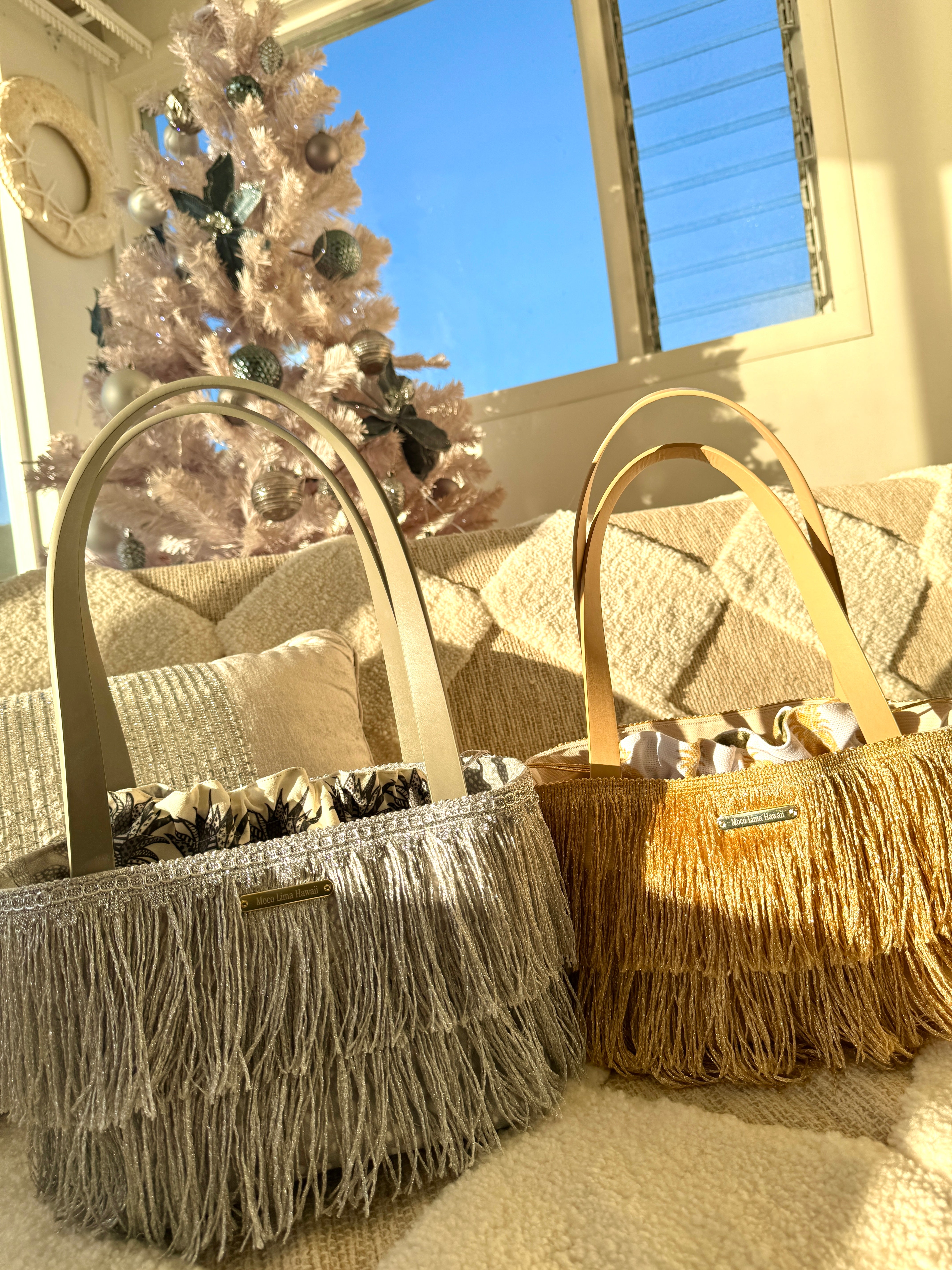 Fringe tote gold/ フリンジゴールドトート