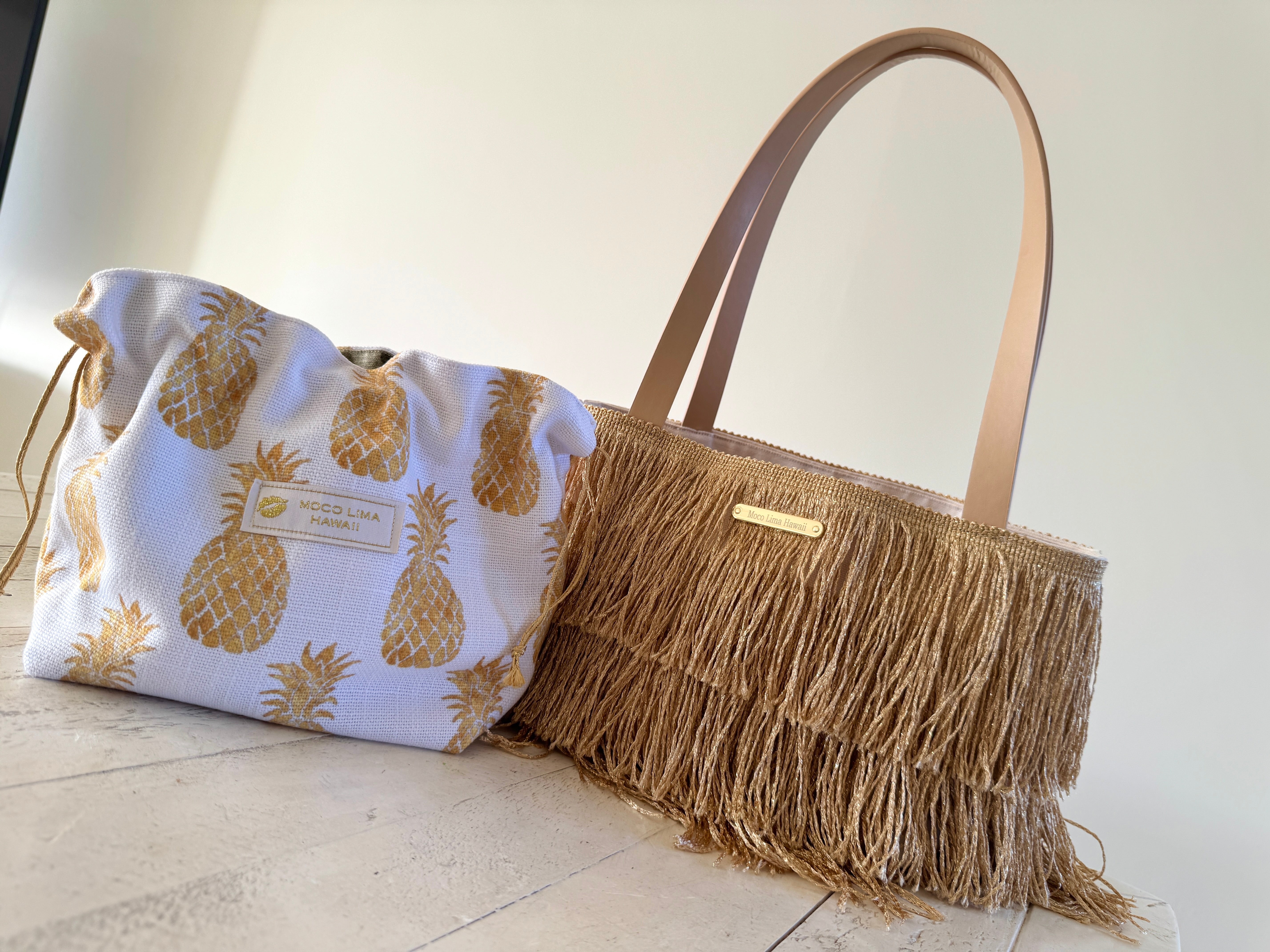 Fringe tote gold/ フリンジゴールドトート