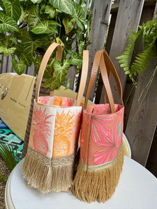 Fringe tote HIBISCUS / フリンジトート　ハイビスカス