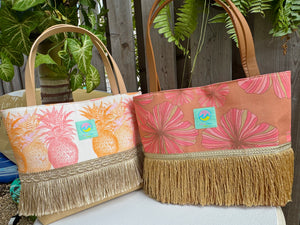 Fringe tote HIBISCUS / フリンジトート　ハイビスカス