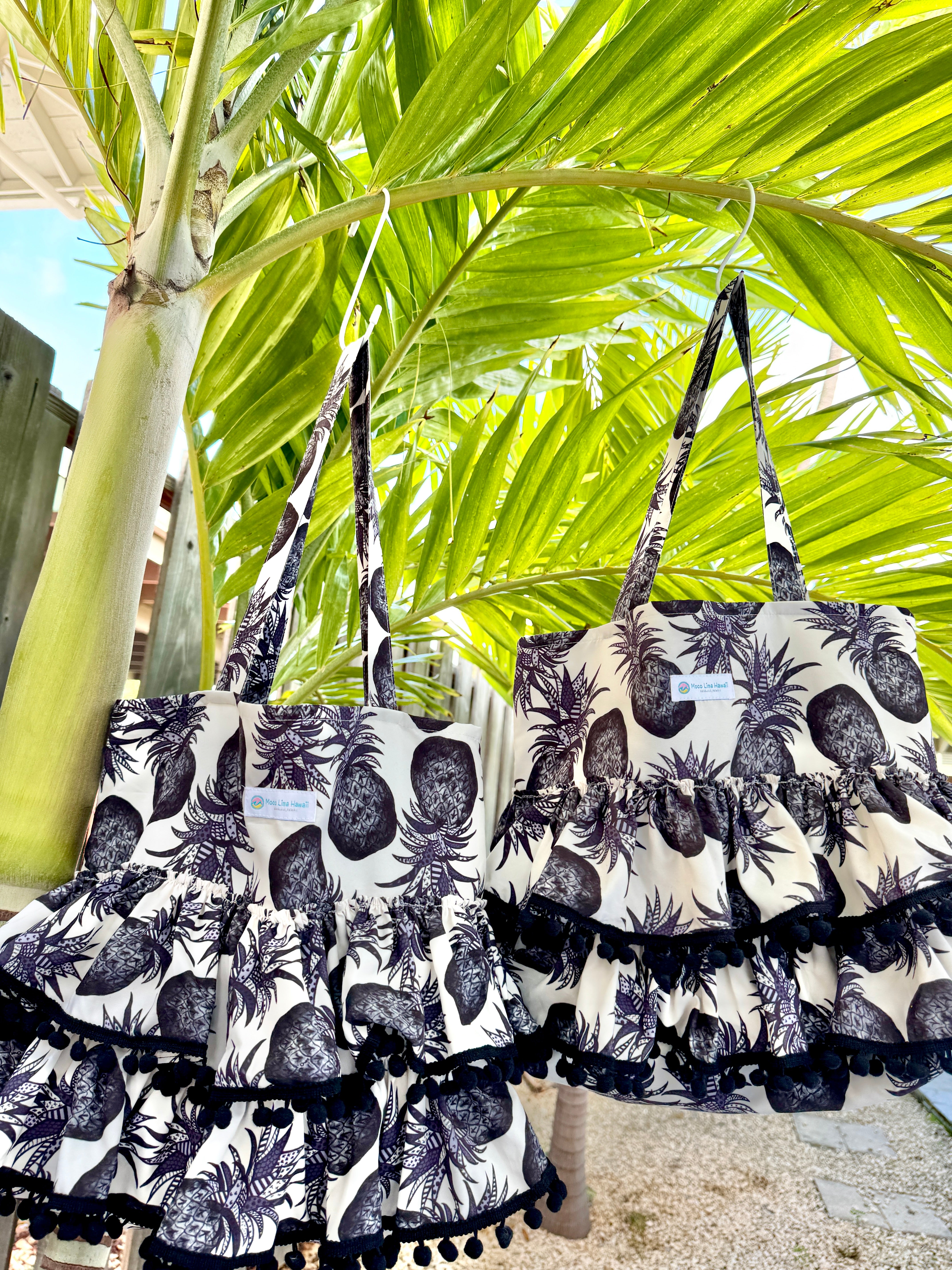 新作* フリルトート　ブラックパイン