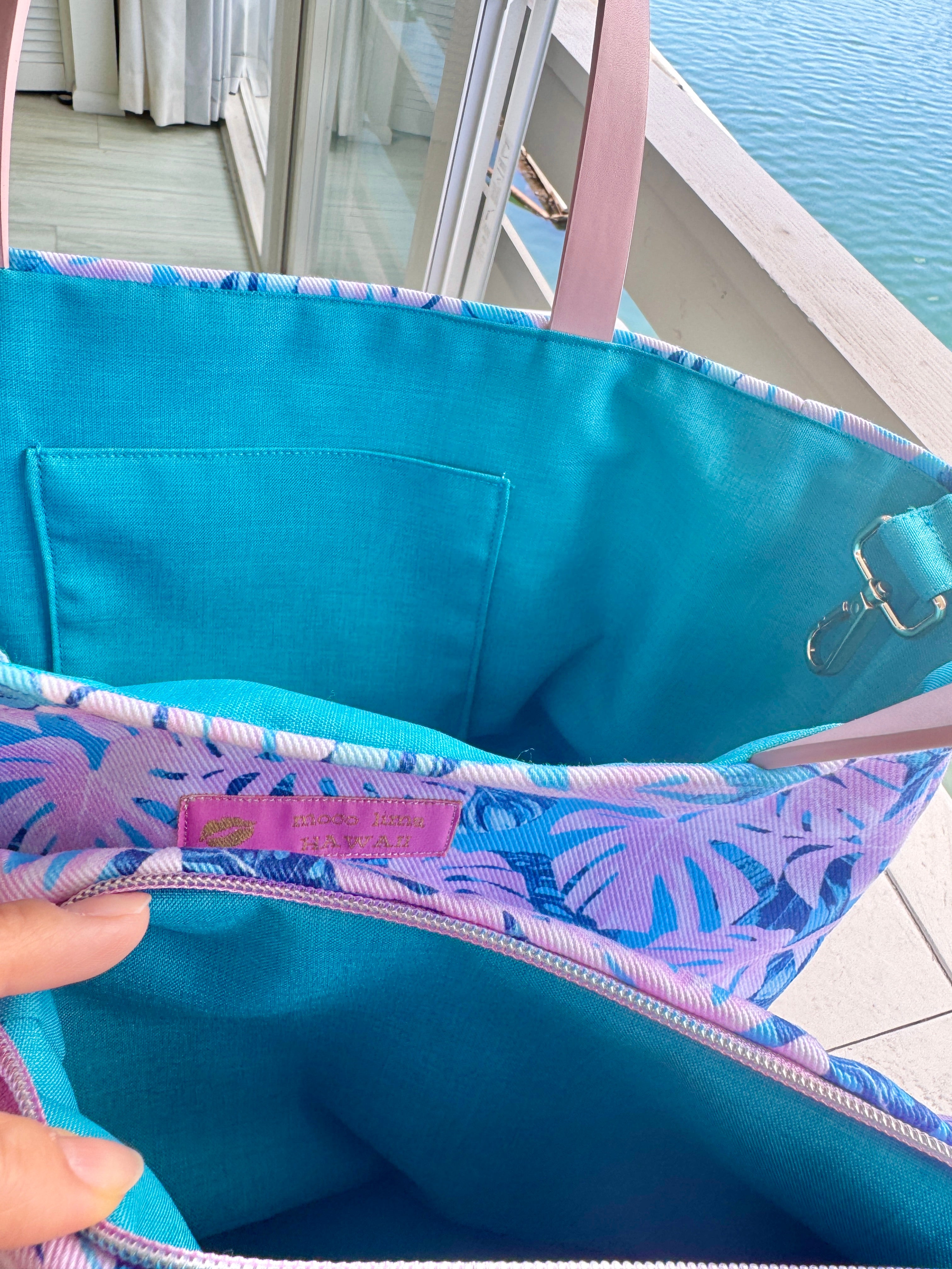 トート＆ショルダーセット（ピンクモンステラ）