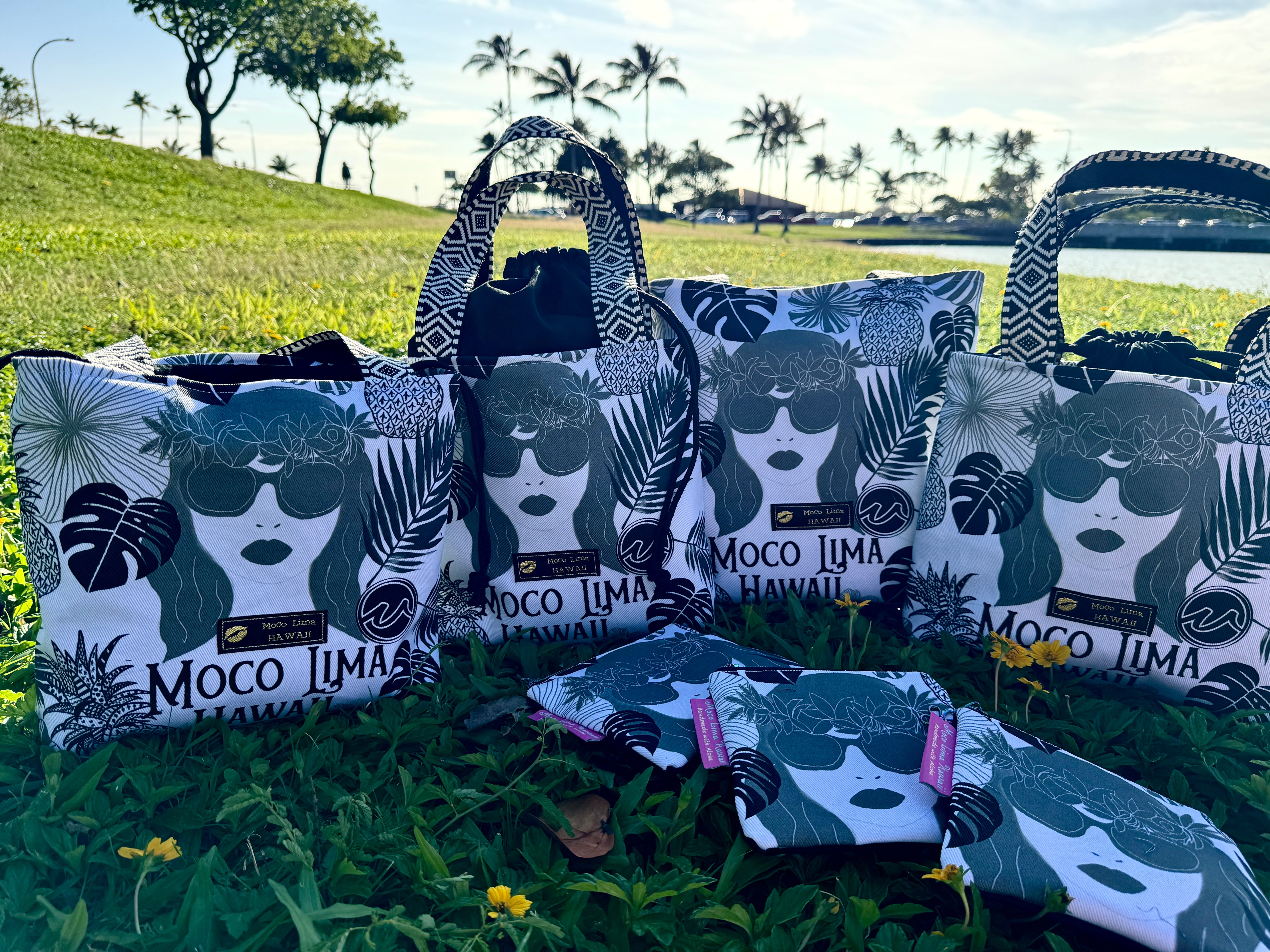 新作** 巾着トート　モコエコブラック