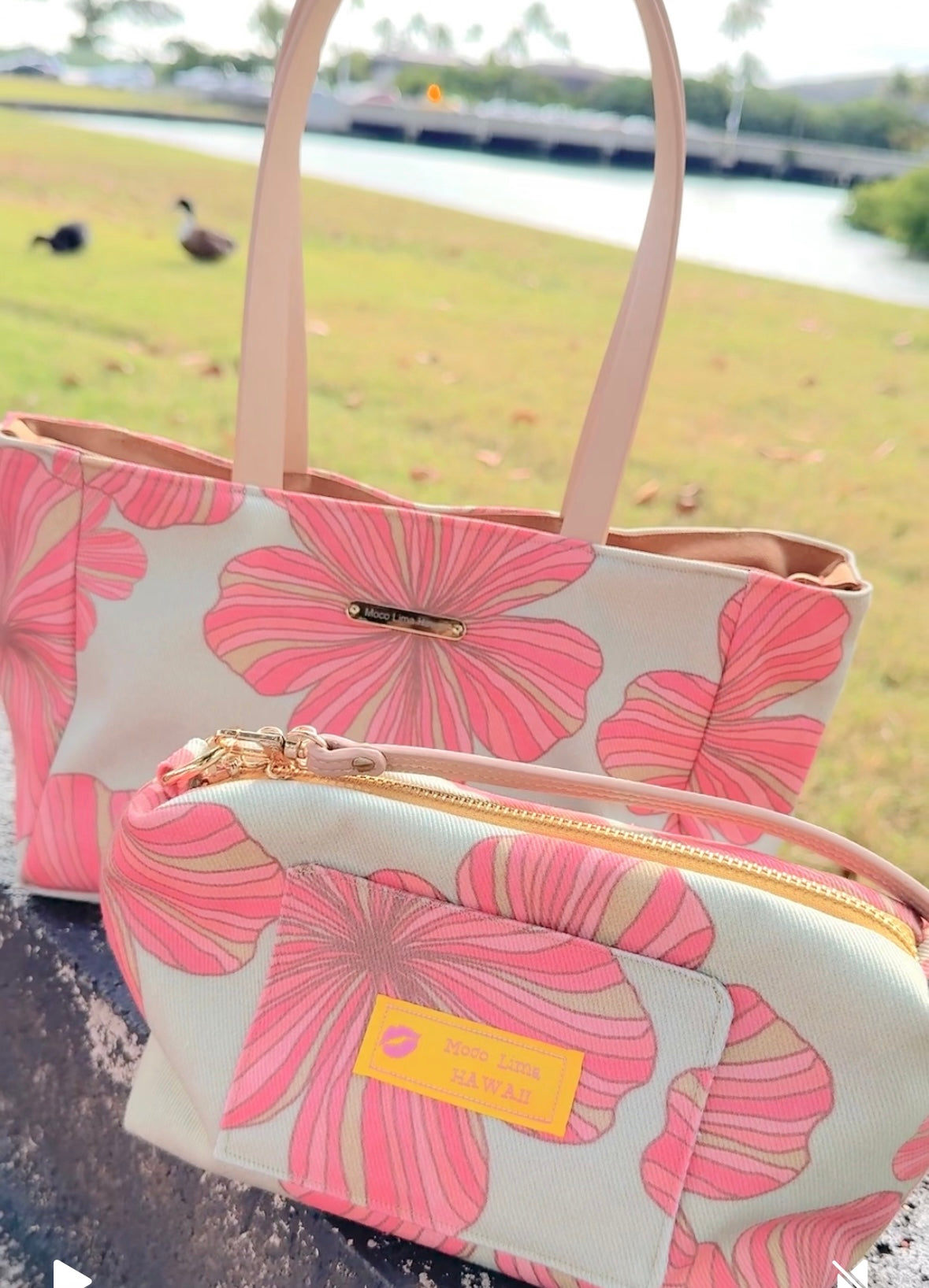 6way tote S size Hibiscus Khaki / トート＆ショルダー セット販売