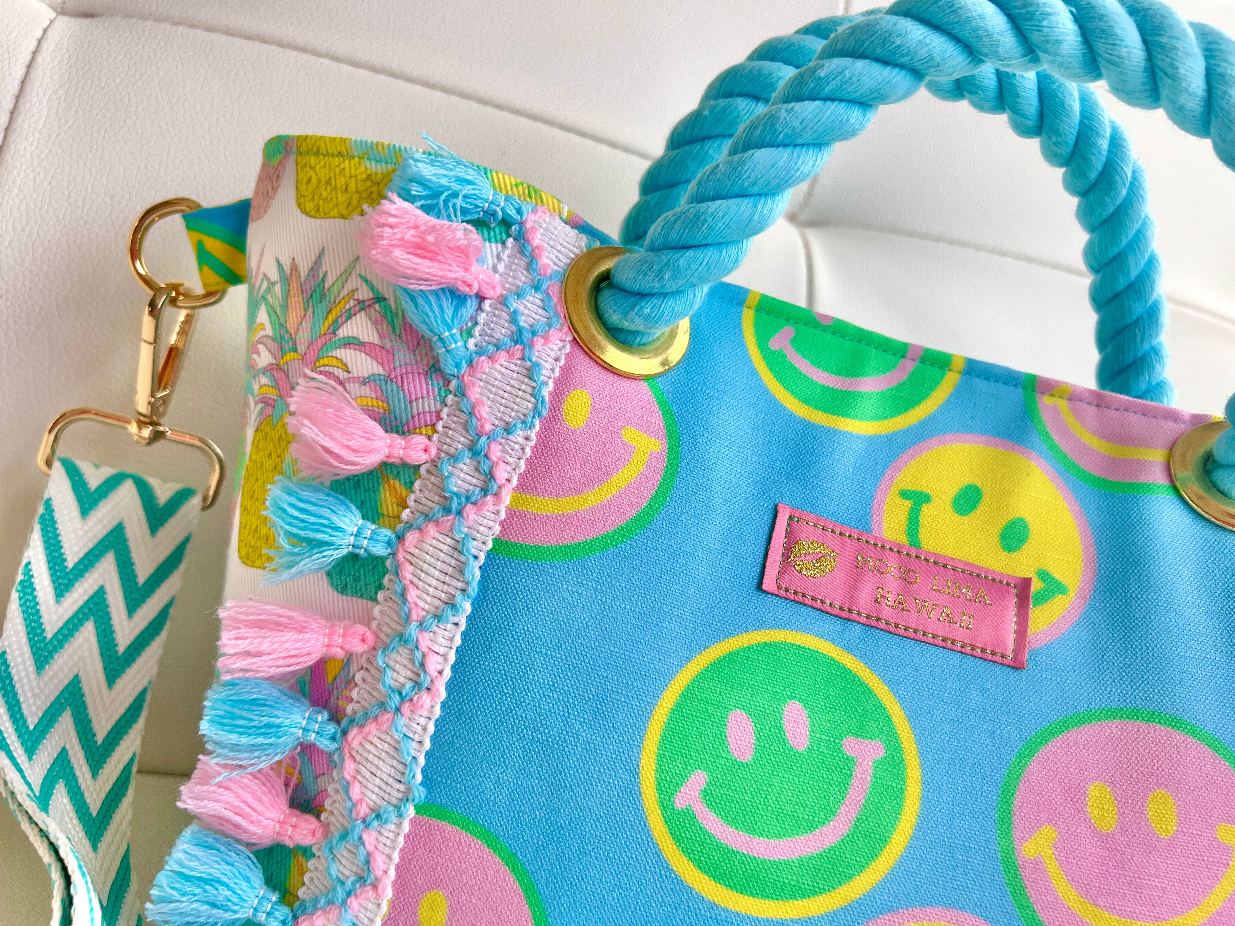 Sサイズ　モコリマトート ブルーニコちゃん【ストラップ付き】