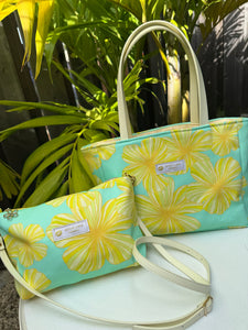 新色* 6way tote mint hibiscus/ ミントハイビスカス トートバッグ＆ショルダーバッグ