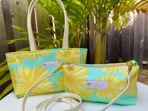 新色* 6way tote mint hibiscus/ ミントハイビスカス トートバッグ＆ショルダーバッグ