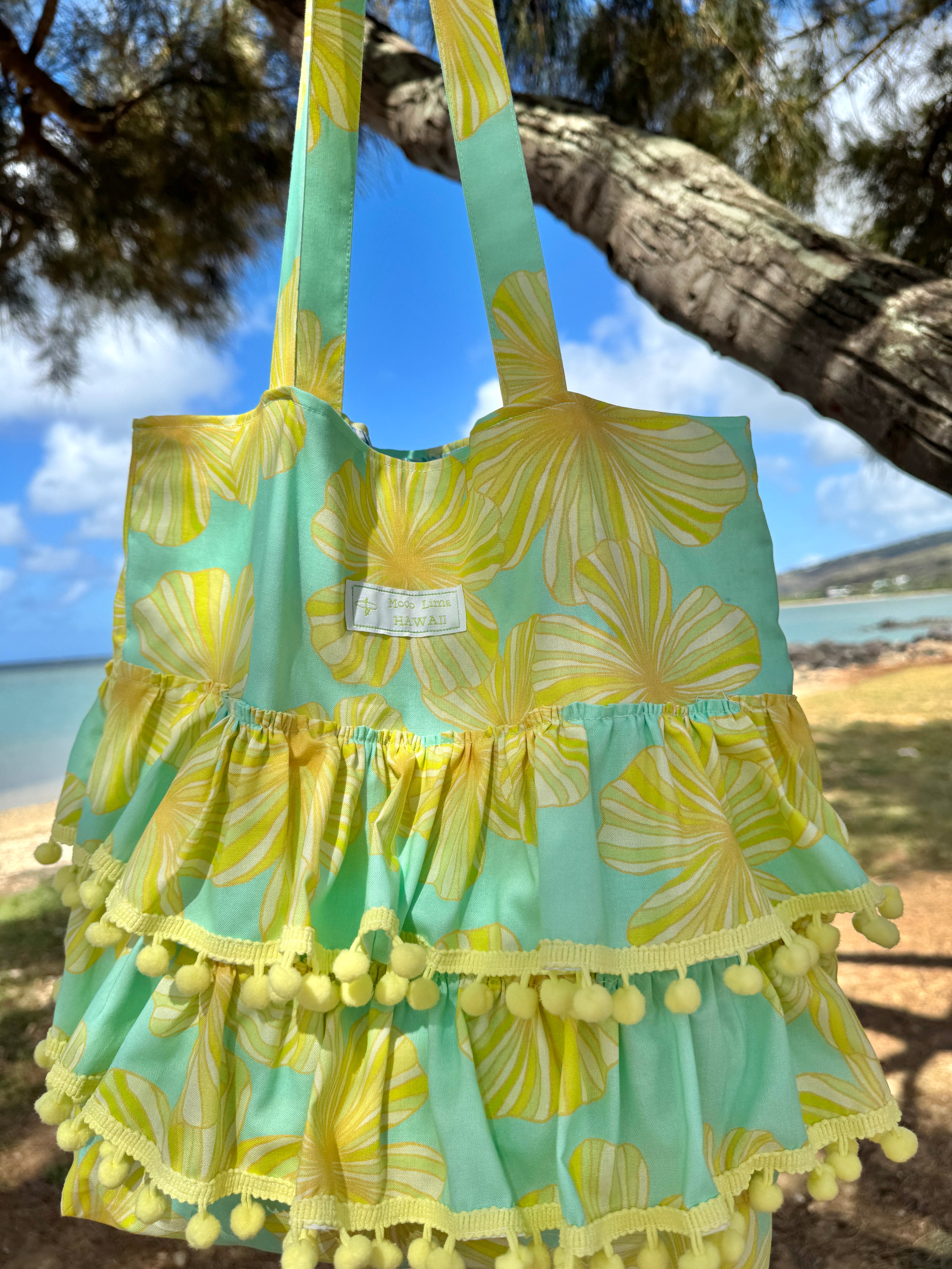 新色＊ Frills tote bag/ フリルトート ハイビスカス ミント