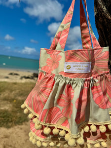 Frills tote bag Mini /フリルトート ミニ　ハイビスカス