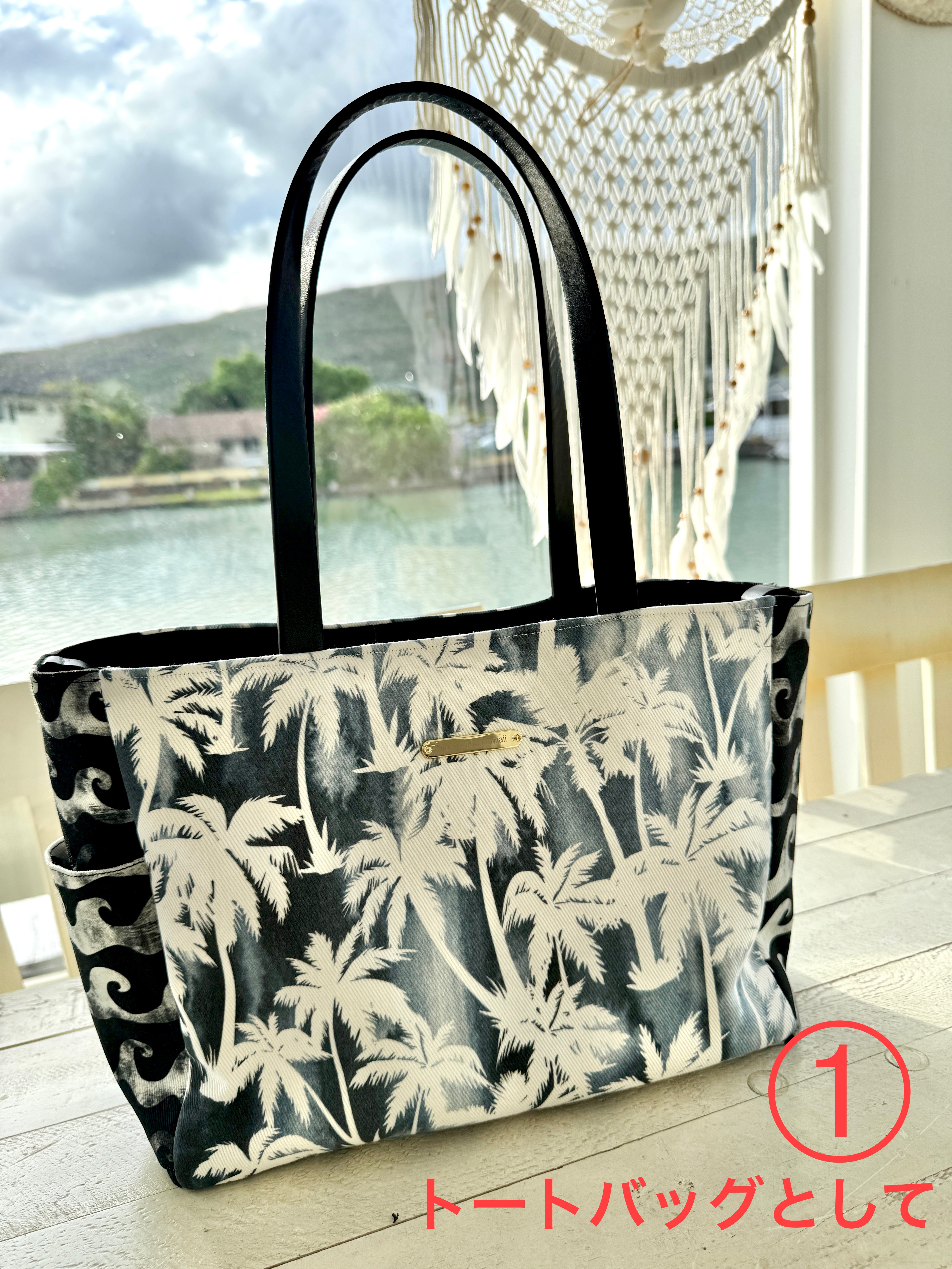 6way tote M size Black  pineapple/ トート＆ショルダー セット販売